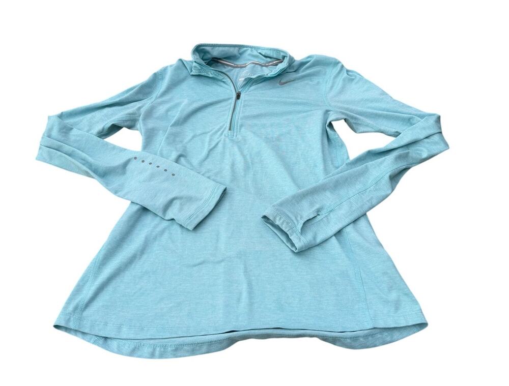 Nike Running Dri-Fit Quarter Zip Shirt - Light Blue - Size Small